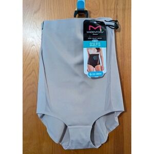 Maidenform High Waisted Compression Briefs Sculpts Size XL Beige Ultra Firm NWT